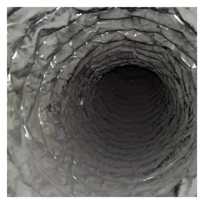 Inside a foil flex duct branch